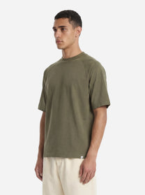 T-shirt in cotone con spalla raglan verdeLienz