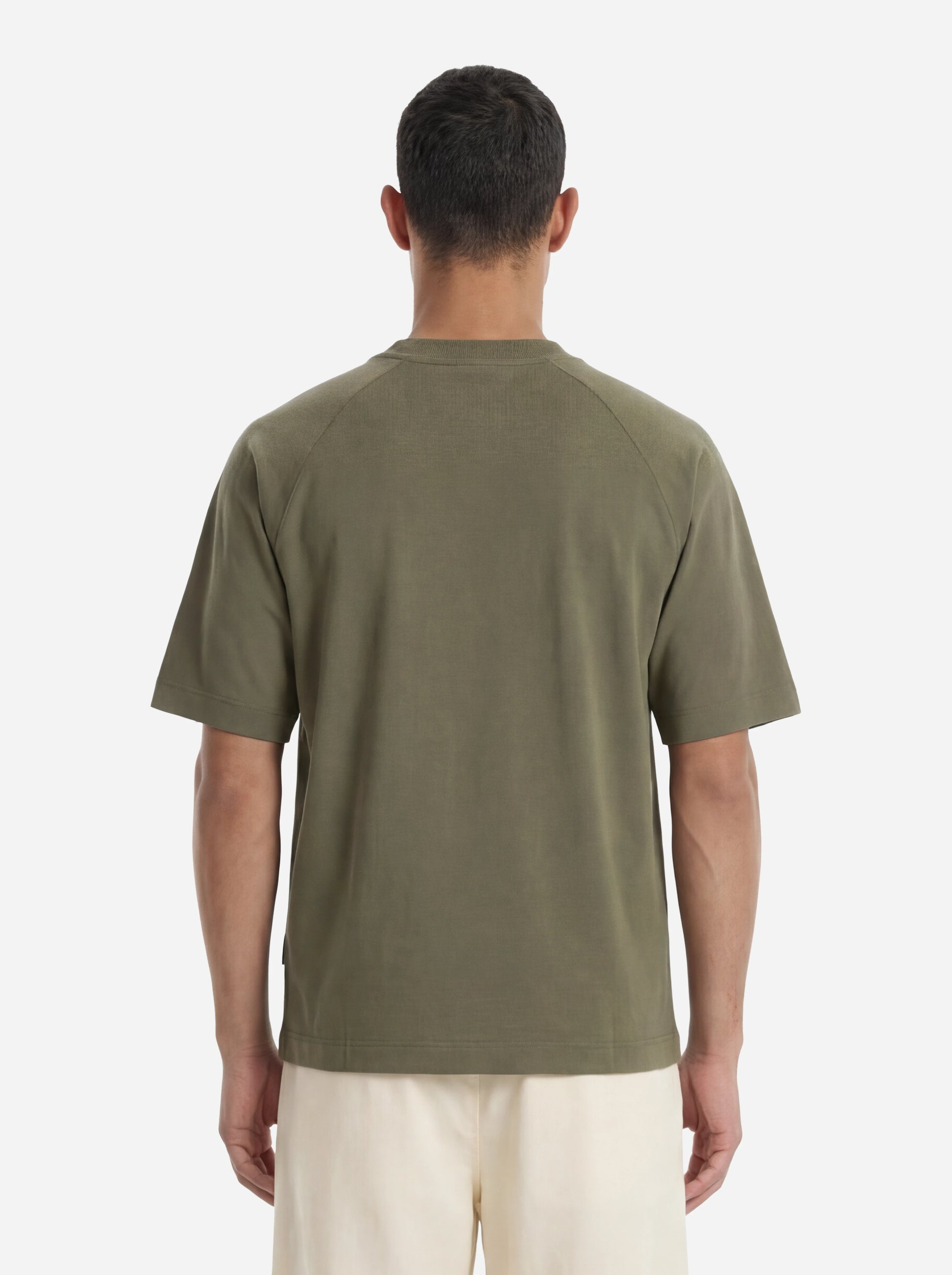 T-shirt in cotone con spalla raglan verdeLienz