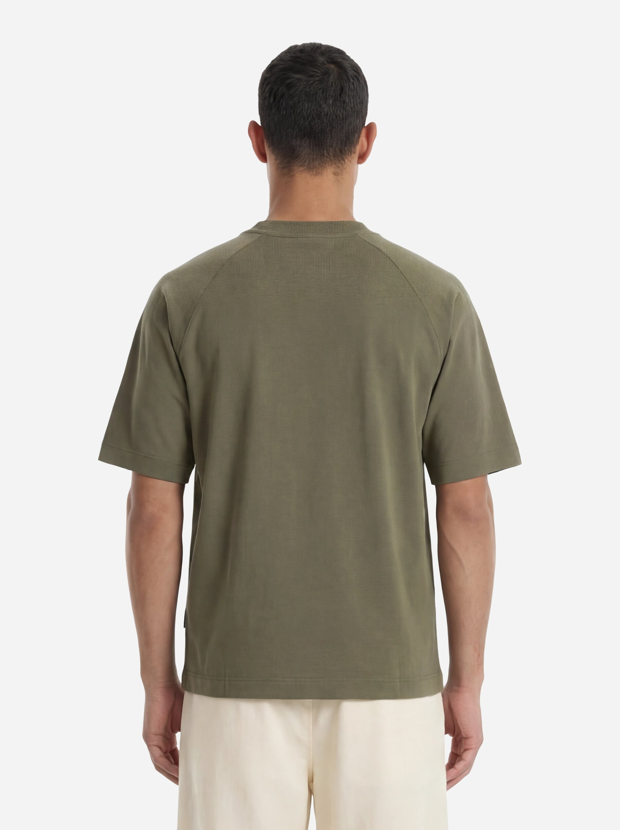 T-shirt in cotone con spalla raglan verdeLienz