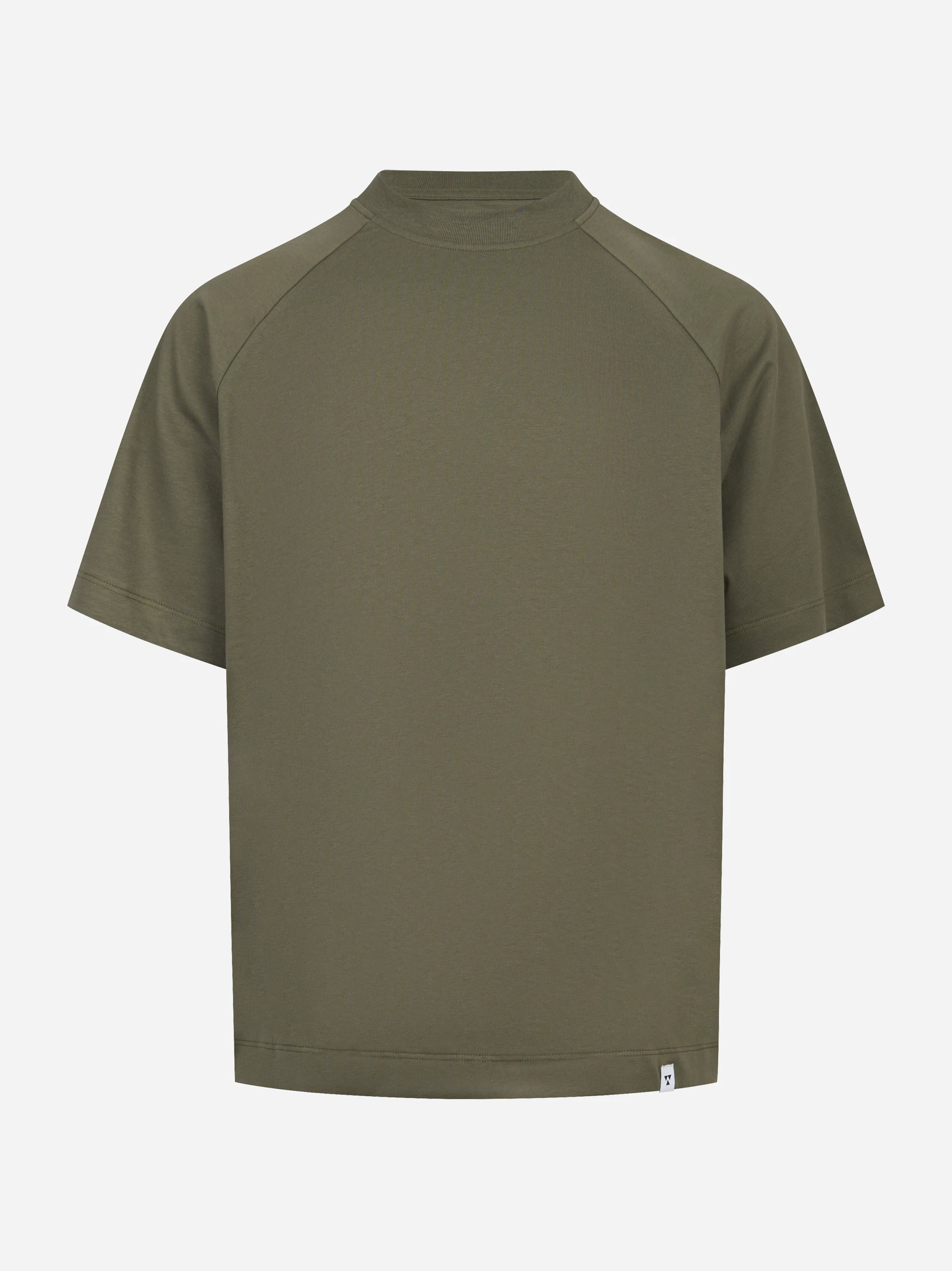 T-shirt in cotone con spalla raglan verdeLienz