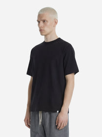 T-shirt in cotone con spalla raglan nero Lienz