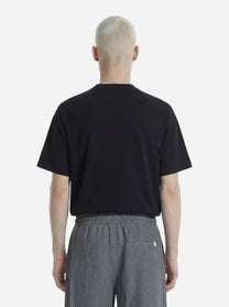 T-shirt in cotone con spalla raglan nero Lienz