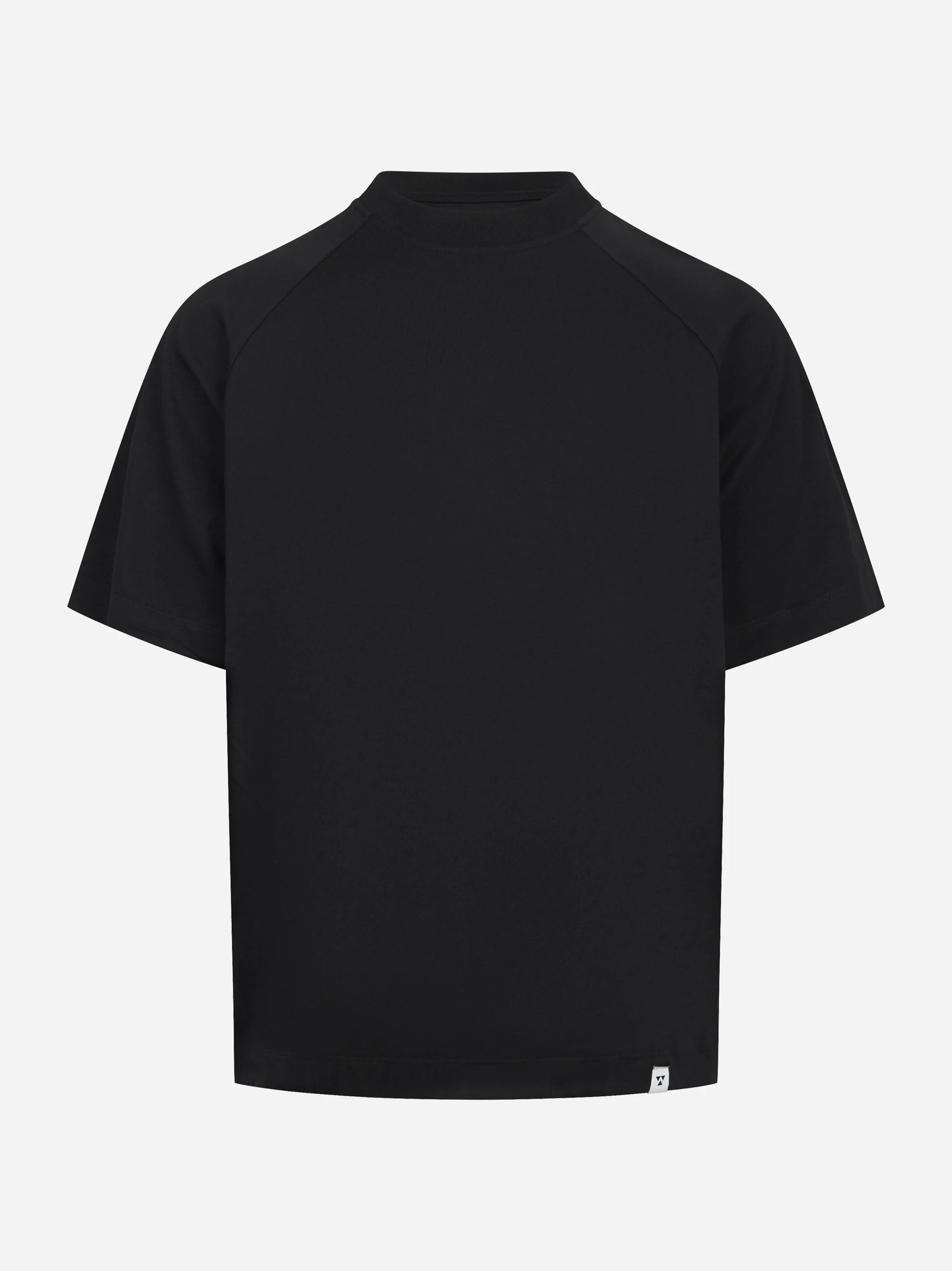 T-shirt in cotone con spalla raglan nero Lienz
