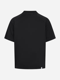 T-shirt in cotone con spalla raglan nero Lienz
