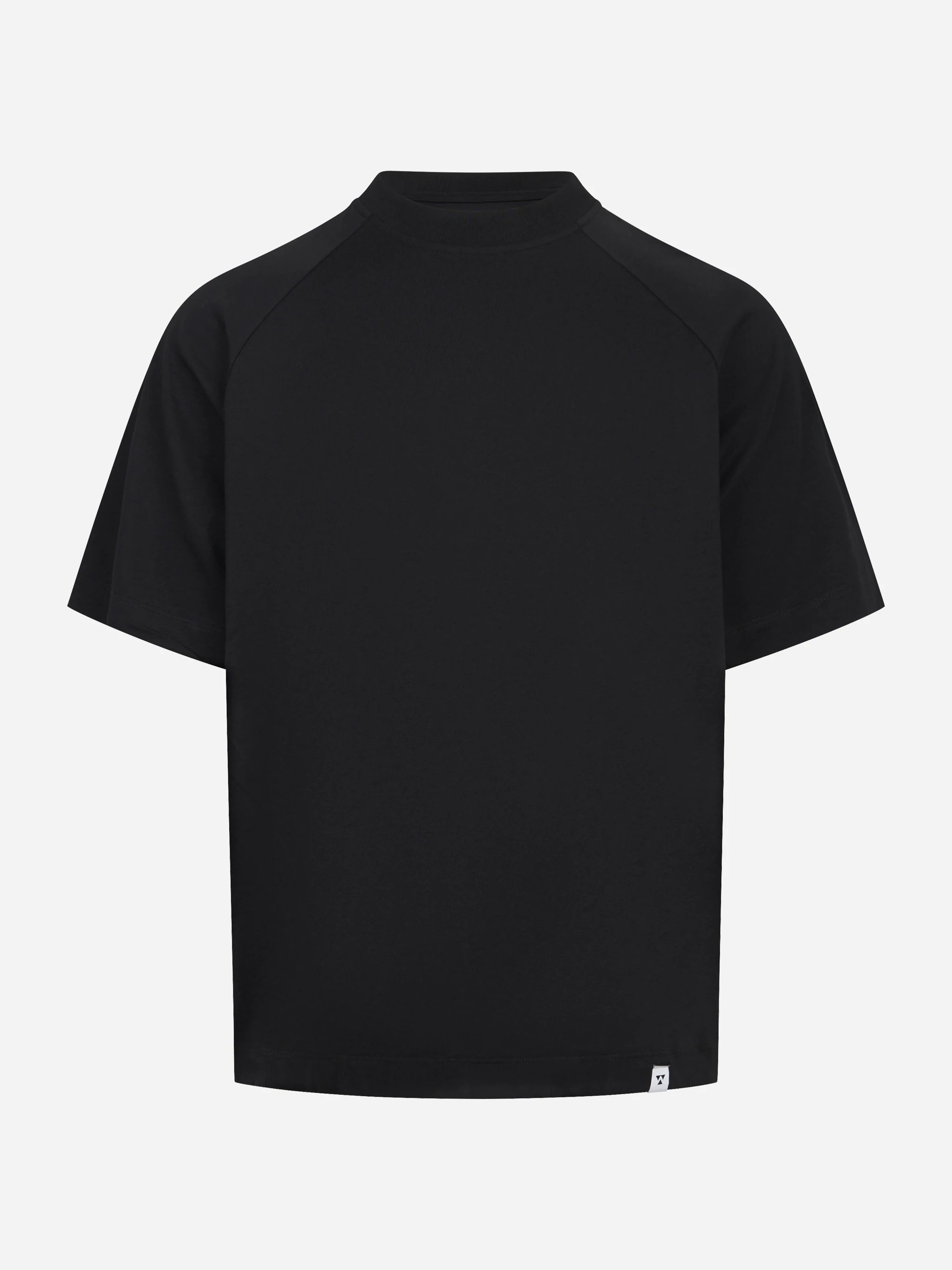 T-shirt in cotone con spalla raglan nero Lienz