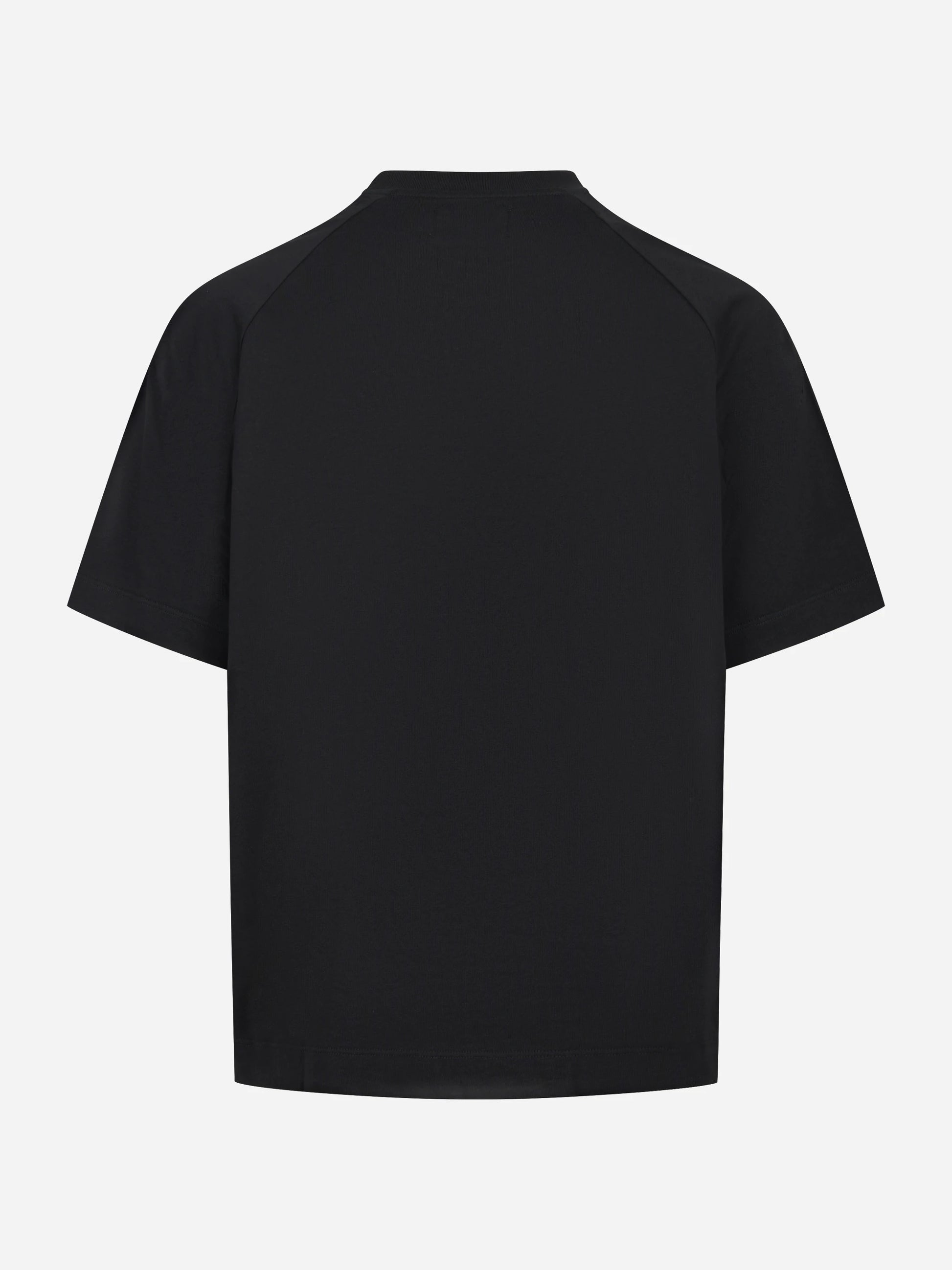 T-shirt in cotone con spalla raglan nero Lienz