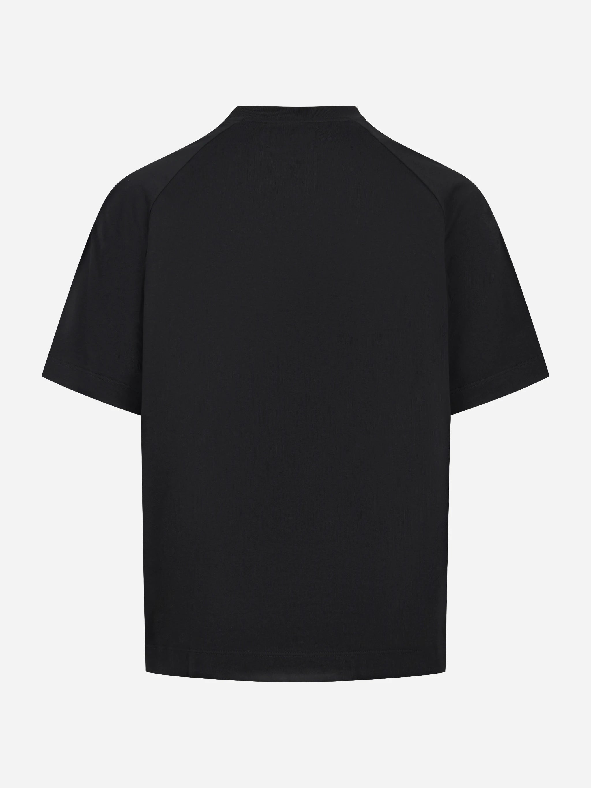 T-shirt in cotone con spalla raglan nero Lienz