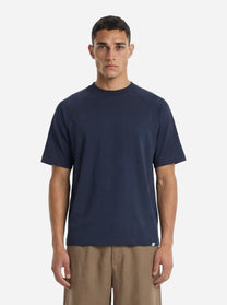 T-shirt in cotone con spalla raglan blu Lienz