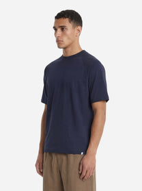T-shirt in cotone con spalla raglan blu Lienz