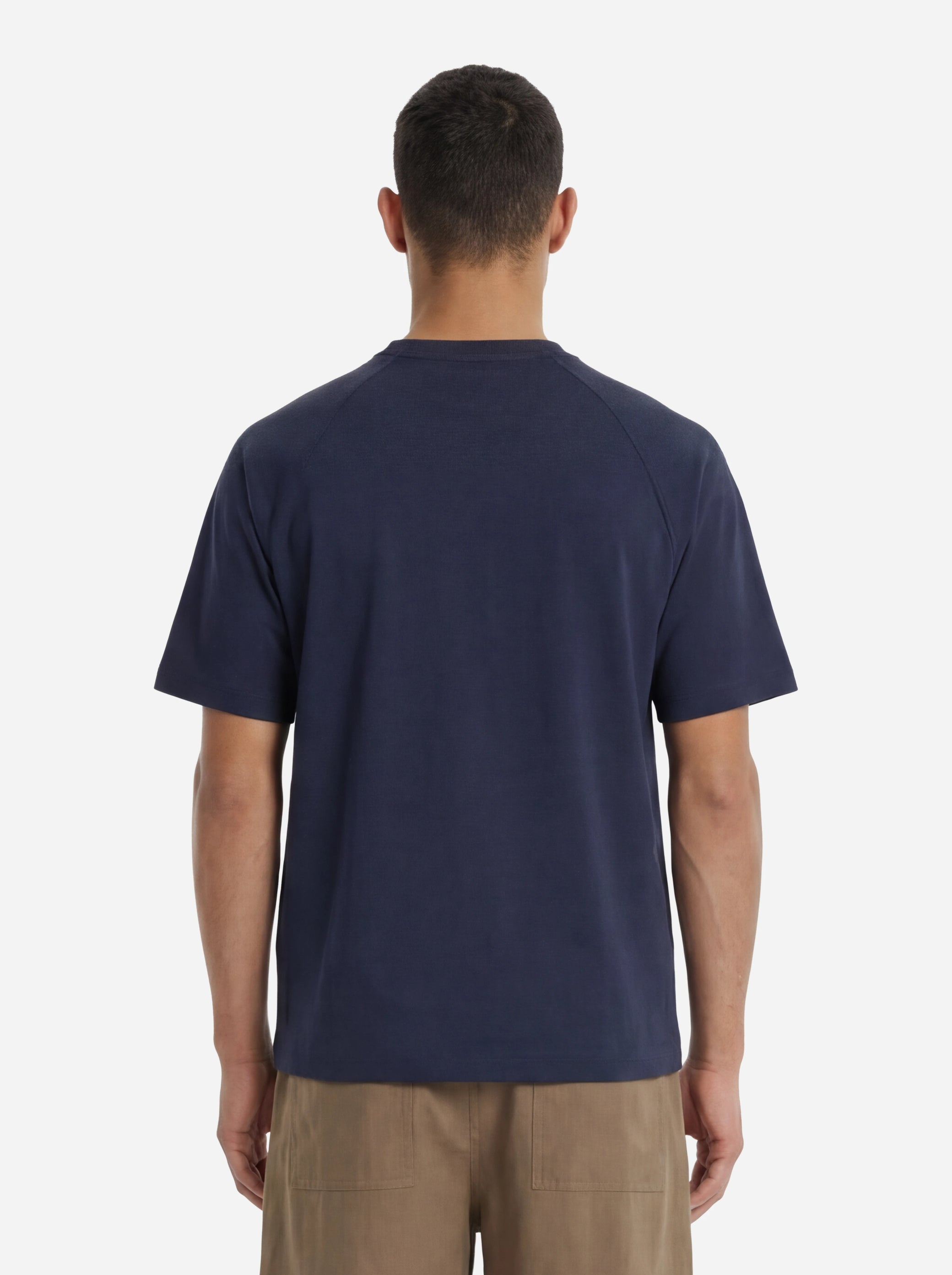 T-shirt in cotone con spalla raglan blu Lienz